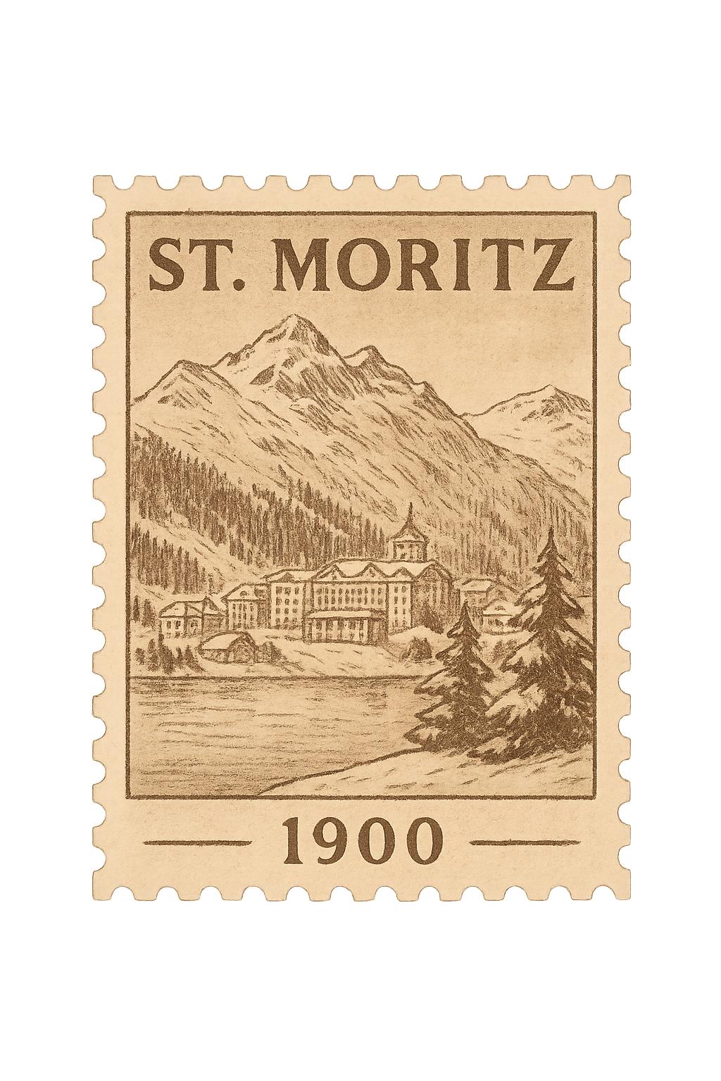 Briefmarke St. Moritz